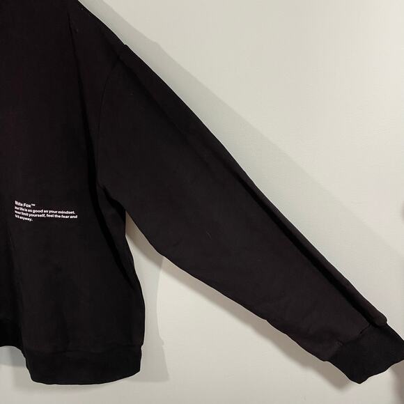 White Fox Boutique Black Sweatshirt with Pink Lettering - Picture 8 of 9